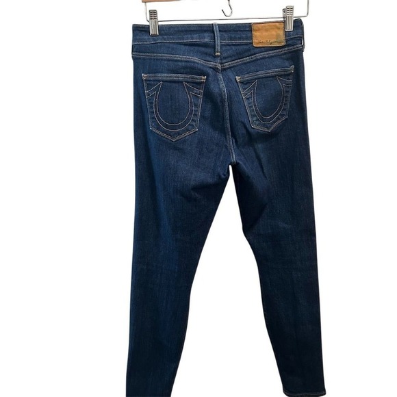 True Religion Womens Jeans Sz 28 Rhinestone Embellished Super T Stitch Skinny - Picture 3 of 16
